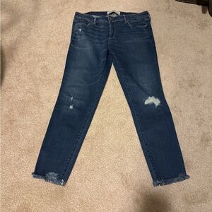 Abercrombie and Fitch Stylish Blue Distressed Women Ankle Jeans 31x28